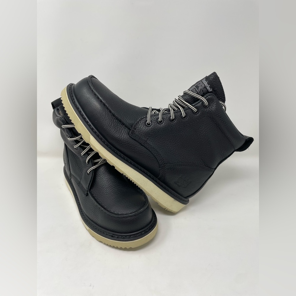 New Timberland Pro 247 Leather Black Men Boots Size 10 - Picture 8 of 13